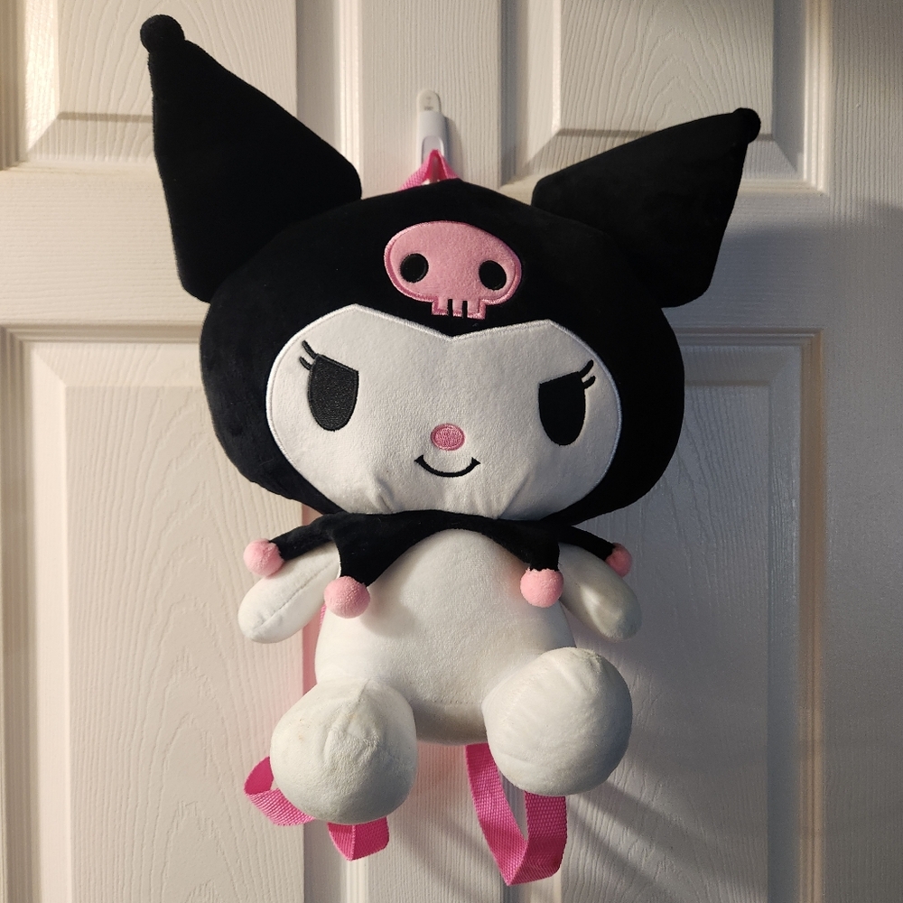 Sanrio Black and White Kuromi Plush Backpack